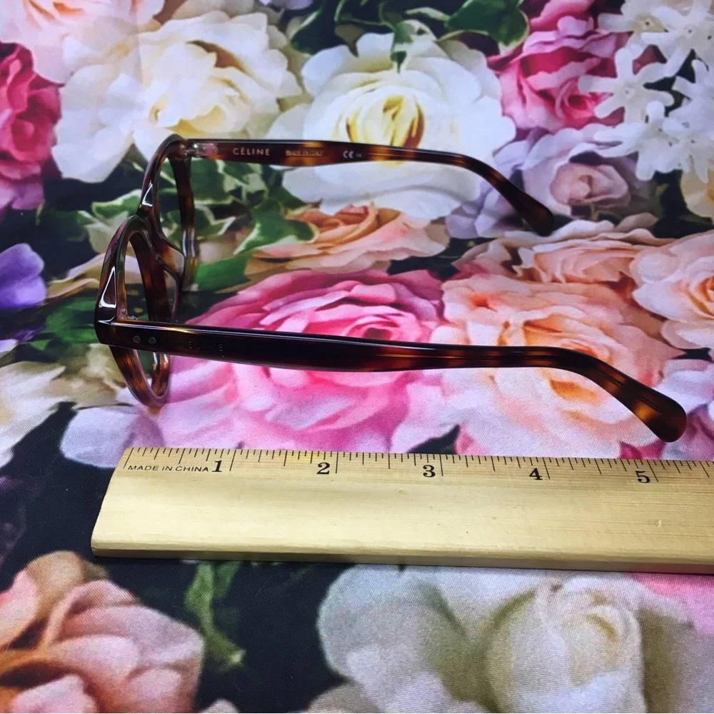 CELINE Two dots round Orange & Black tortoise acetate frames CL41461 F 086 145